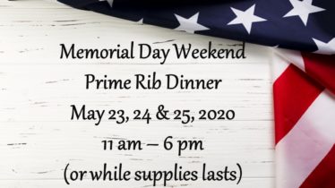 Memorial Day Weekend Prime Rib Dinner